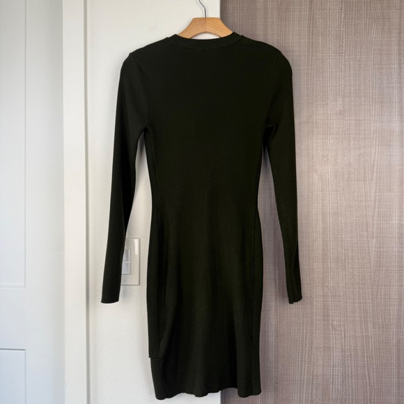 A.L.C Green Lara Ribbed Sweater Mini‎ Dress - Picture 8 of 12
